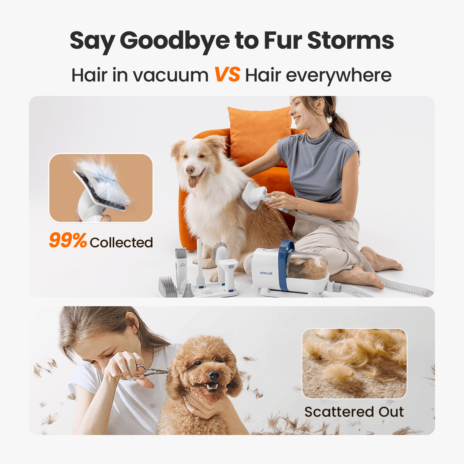 7-in-1 Pet Grooming Vacuum – All-in-One Grooming Kit